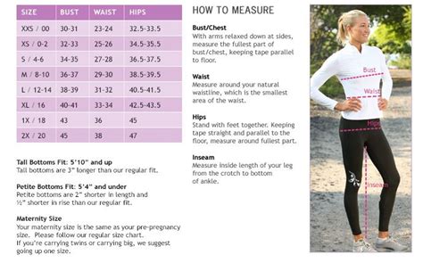 Athleta Size Chart