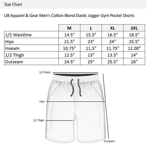 Athletic Short Size Chart