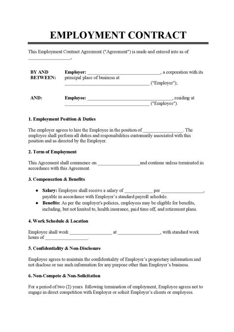 Attorney Employment Contract Template