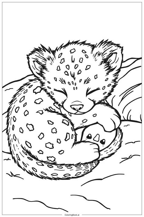Baby Cheetah With Wings Coloring Pages Printable