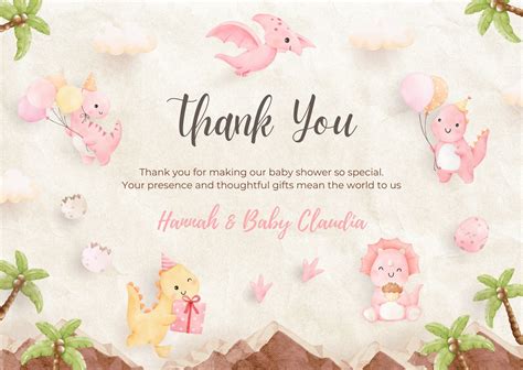 Baby Shower Thank You Card Template