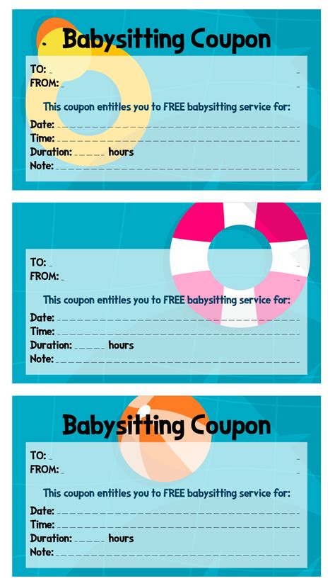 Babysitting Coupon Template Word