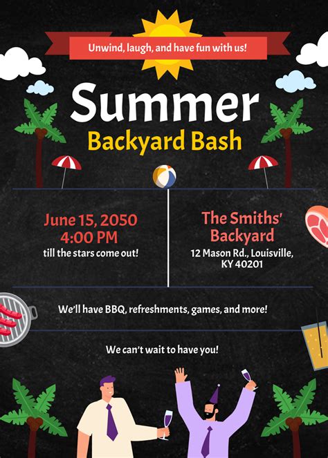 Backyard Party Invitation Template Free