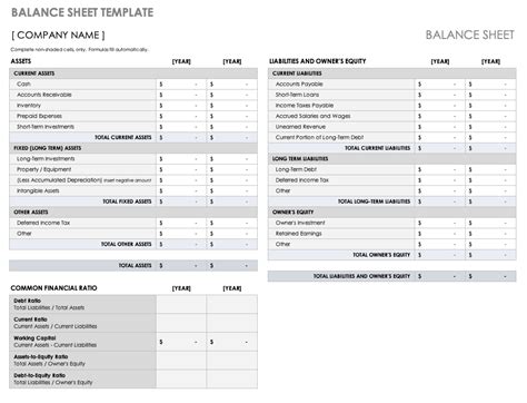 Balance Sheet Reconciliation Template