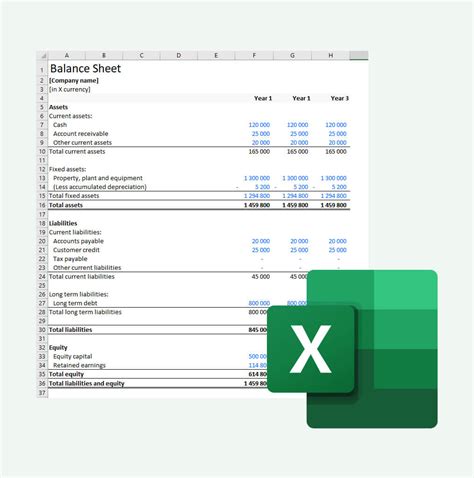 Balance Sheet Template For Excel