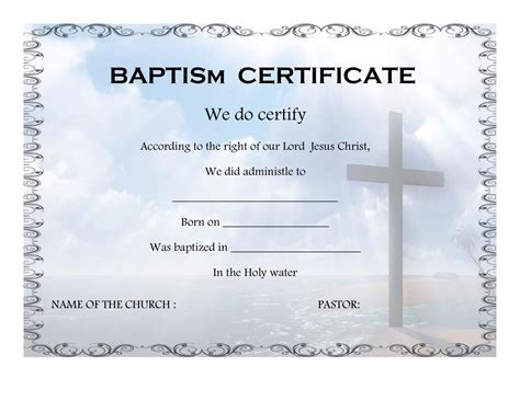 Baptism Certificates Templates
