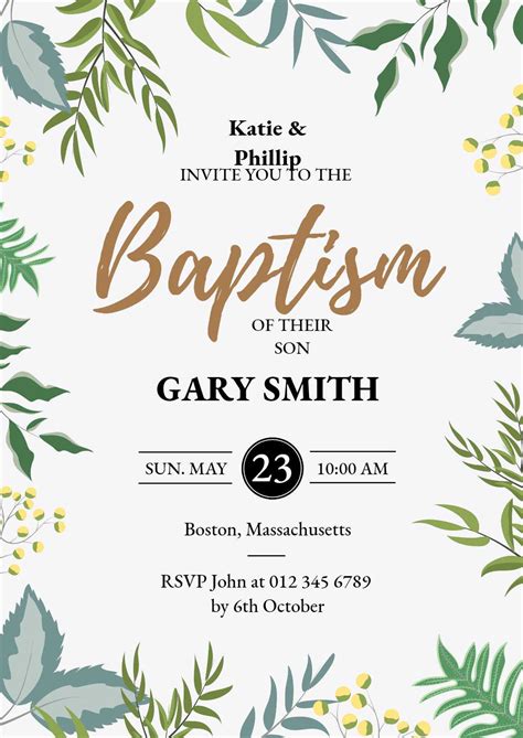 Baptism Invite Template Free