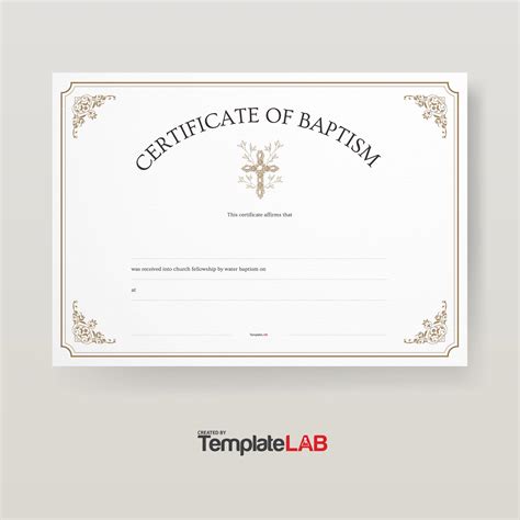 Baptismal Certificate Template