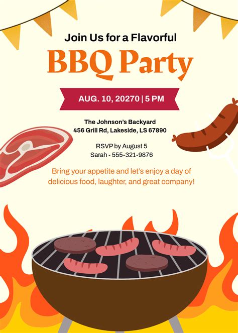 Barbecue Invitation Free Template