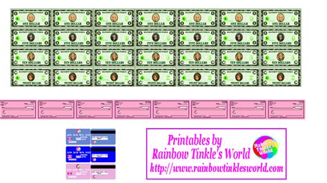Barbie Doll Money Printables