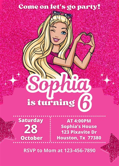 Barbie Invitations Templates Free