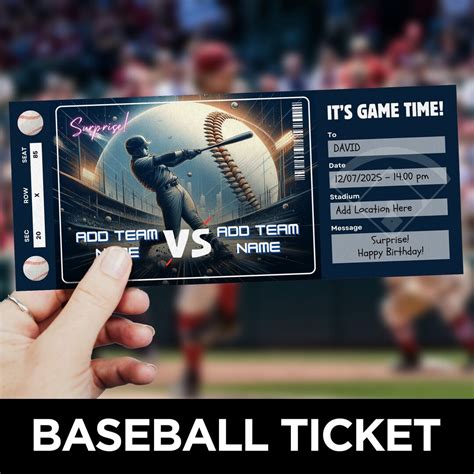 Baseball Game Ticket Template