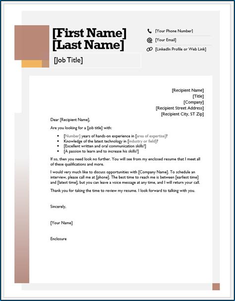 Basic Cover Letter Template