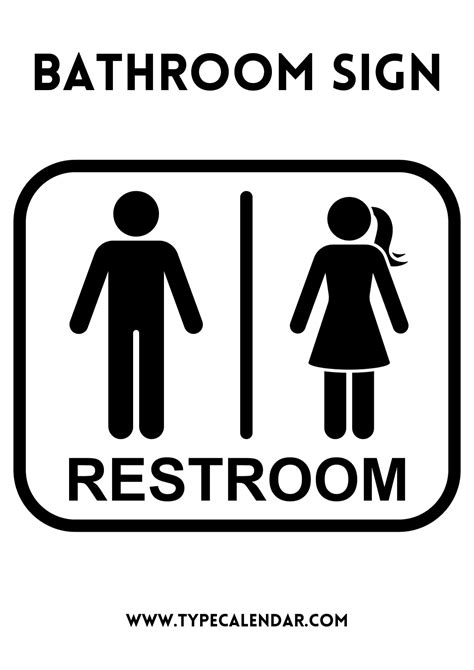 Bathroom Sign Printable Free
