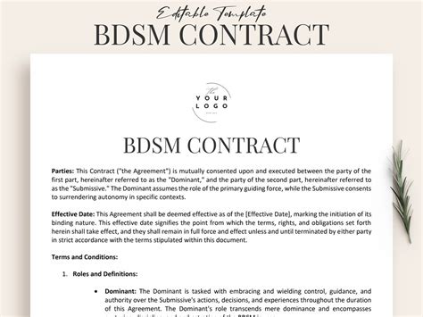 Bdsm Contract Template