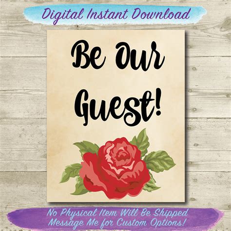 Be Our Guest Printable