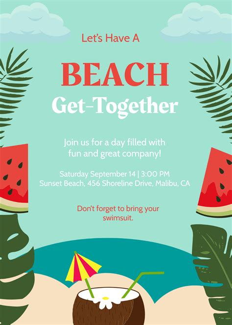 Beach Invitation Template