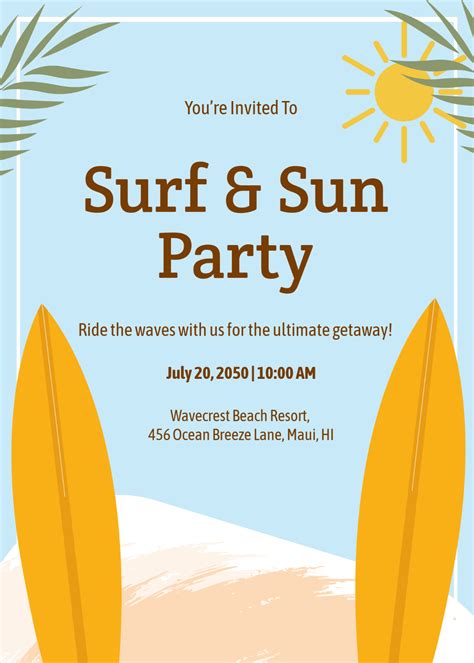 Beach Themed Invitation Templates Free