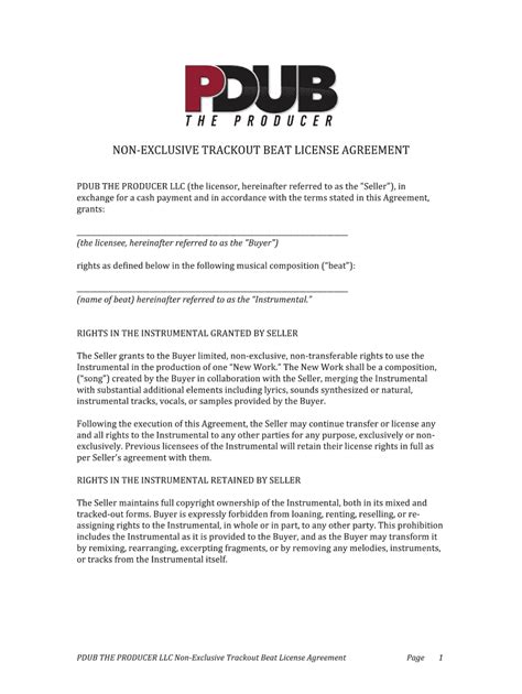 Beat License Agreement Template