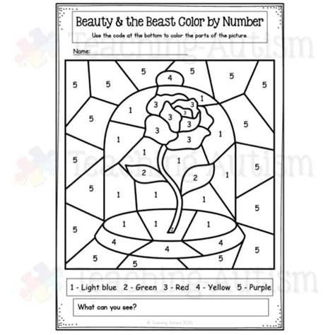 Beauty And The Beast Paint By Number Printable