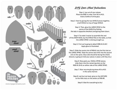 Beer Box Deer Head Template