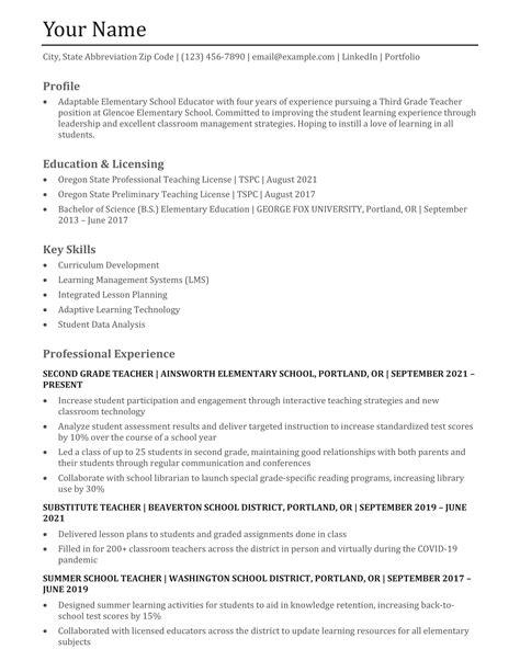 Best Teacher Resume Templates