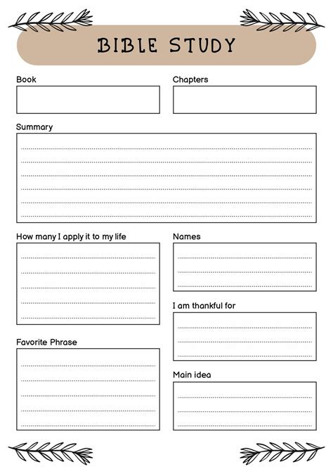 Bible Note Taking Template