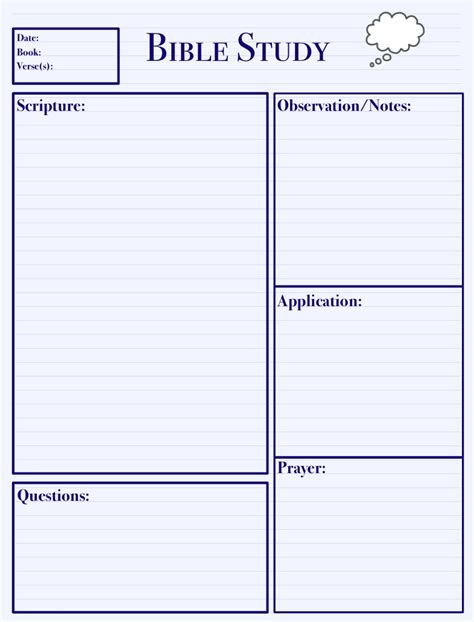 Bible Study Note Template