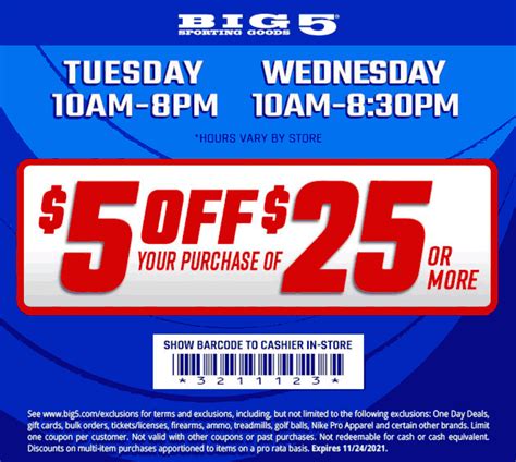 Big 5 Coupon In Store Printable