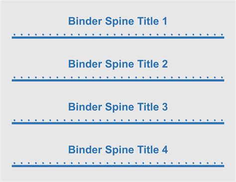 Binder Spine Template Word