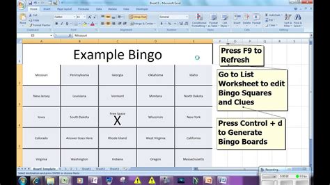 Bingo Template Excel