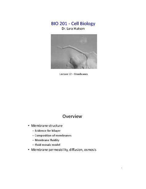 Bio 201 Cell Biology Course Catalog