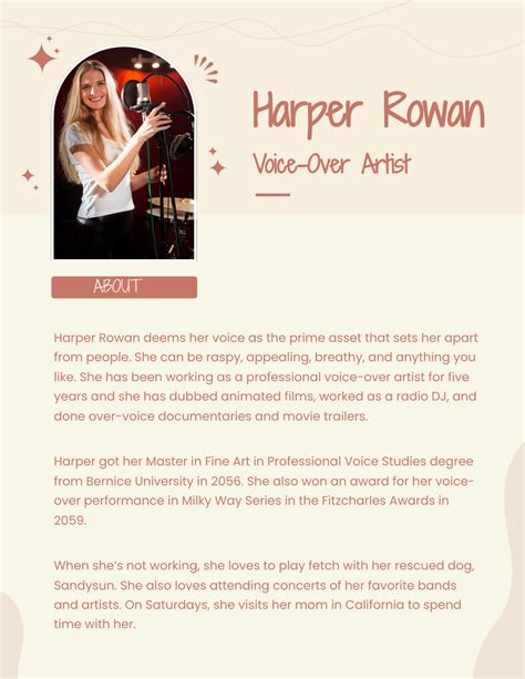 Bio Template For Artist