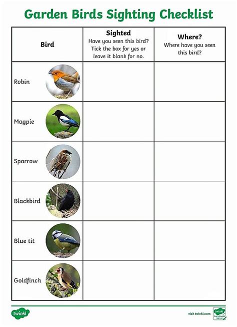 Bird Watching Printables