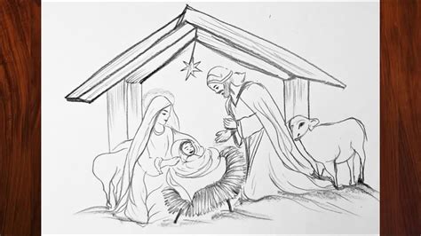 Birth Of Jesus Drawing With Color