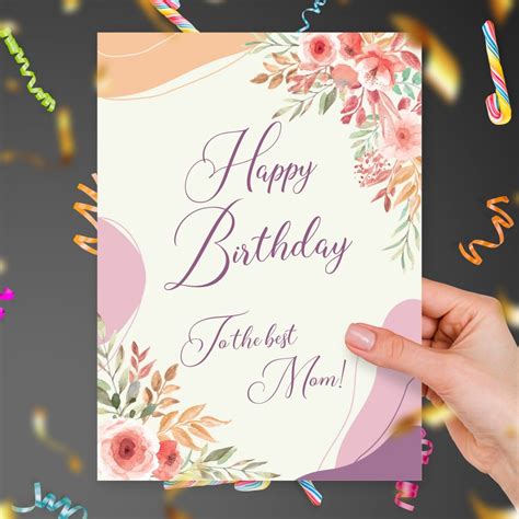 Birthday Card For Mom Template