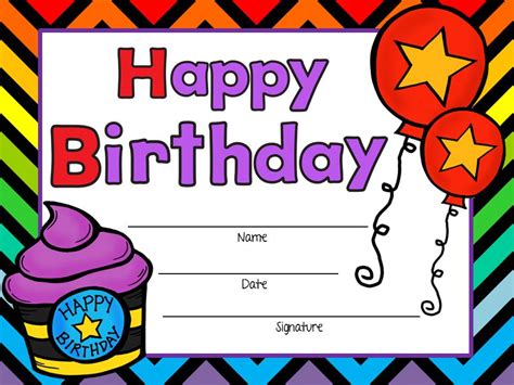 Birthday Certificate Template