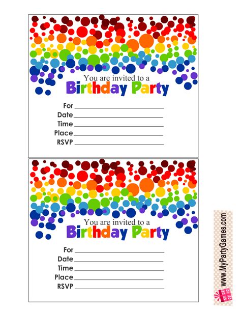 Birthday Invitations Printables
