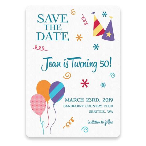 Birthday Save The Date Templates Free