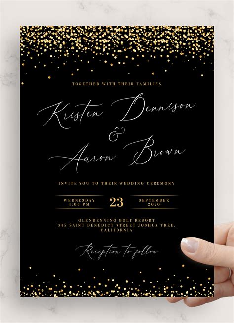Black And Gold Invitations Templates Free