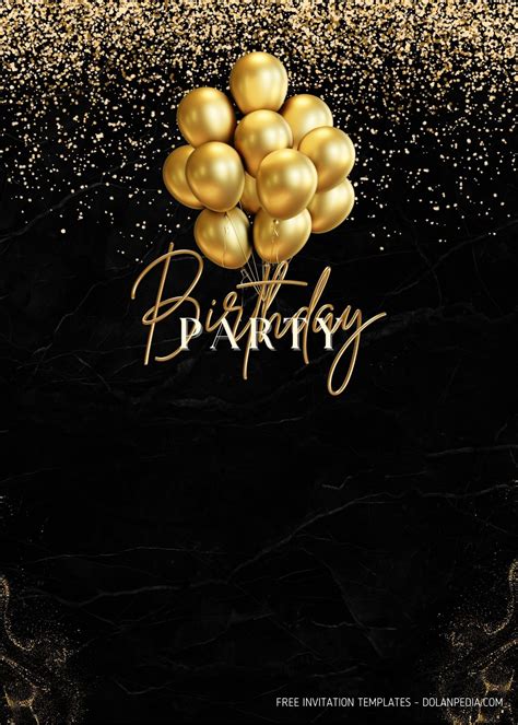 Black Birthday Invitation Template