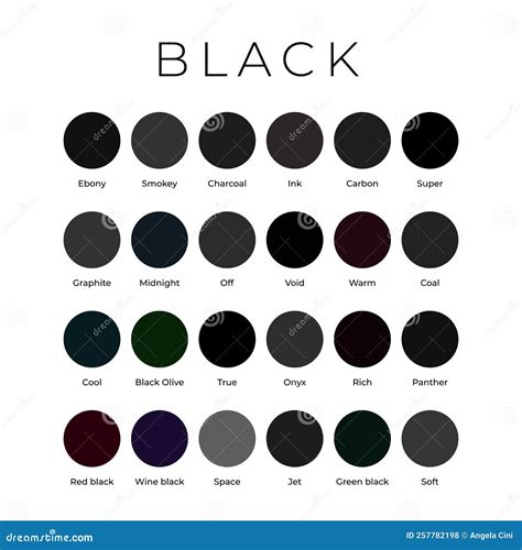 Black Color Chart