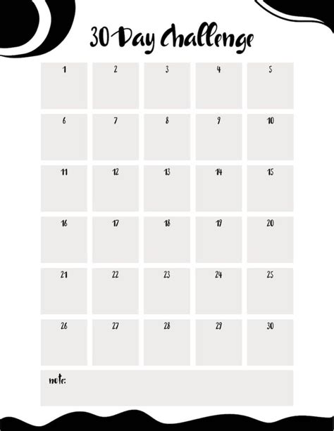Blank 30 Day Challenge Printable