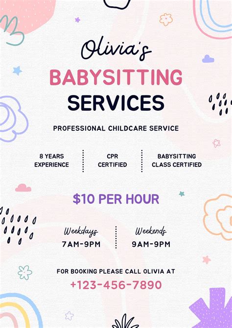 Blank Babysitting Flyer Template