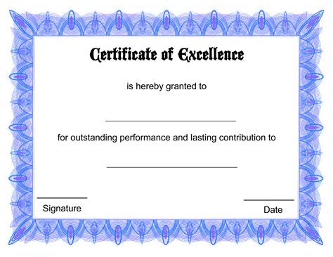Blank Certificate Templates Printable
