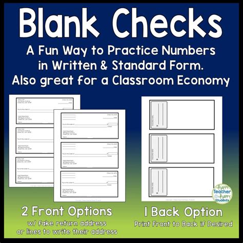 Blank Checks For Students To Practice Printable