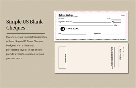 Blank Cheque Template Word