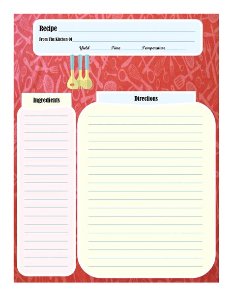 Blank Cookbook Template