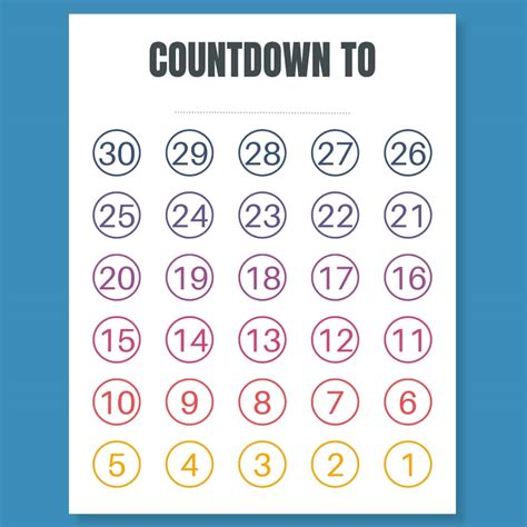 Blank Countdown Calendar Printable