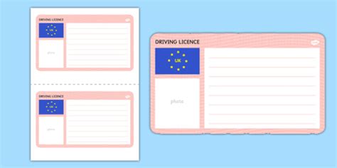 Blank Driving Licence Template